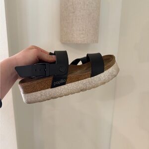 Papillio Black Sandals with White Sole